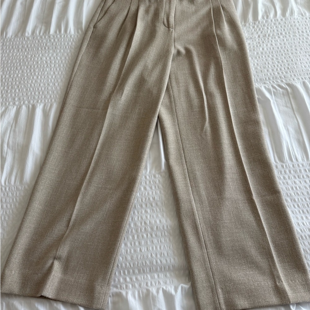 House of Harlow 1960 Taupe Wide-Leg Trousers - Picture 2 of 8